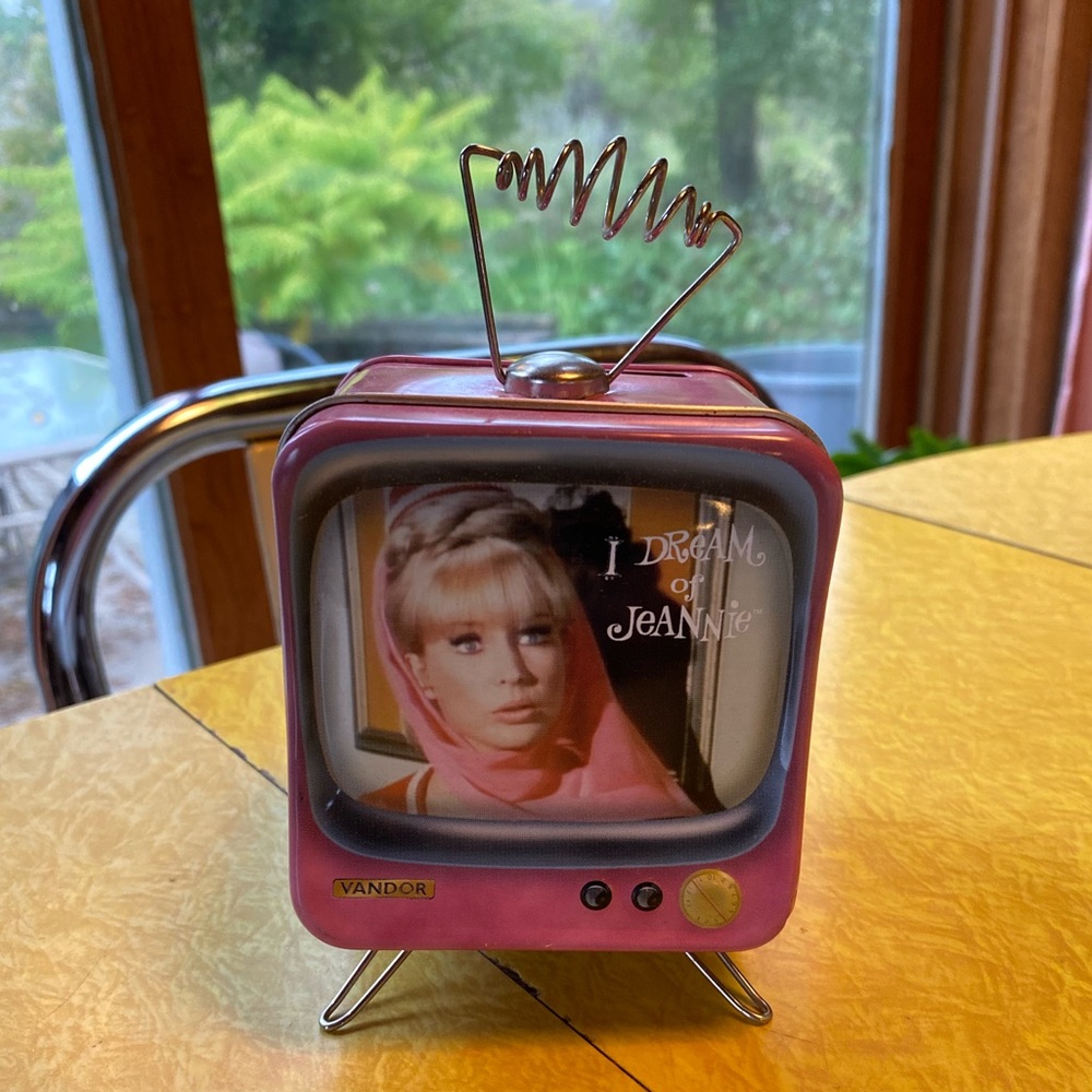 I Dream of Jeannie vintage metal piggy bank pinup
